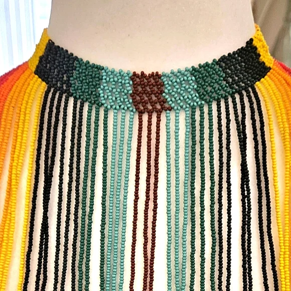 NATIVE AMERICAN SEAD BEAD NECKLACE- Multi-colored Beads. - Picture 3 of 3